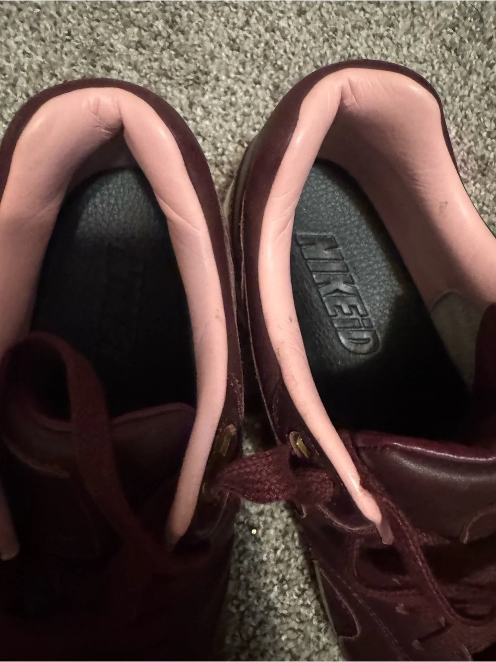 Nike Women's Burgundy Sneakers with Pink Lining